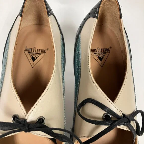 *NEVER WORN* Fluevog 2016 Wonder LYRA Mary Janes, Gray/Blue/Black, Size 9 (TTS). - Picture 5 of 16